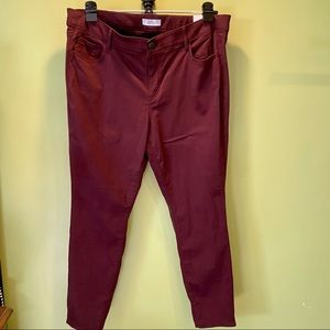 Burgundy LOFT soft suede jegging NWT real pockets!